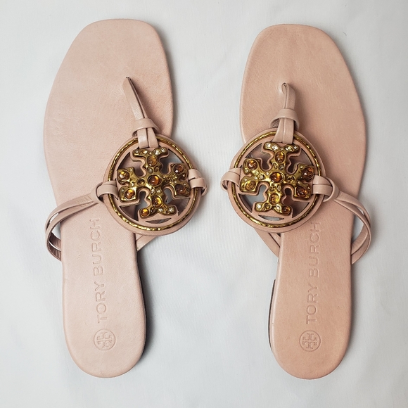 Tory burch Jeweled Meadowsweet Miller Sandals Size 9 - Picture 7 of 16